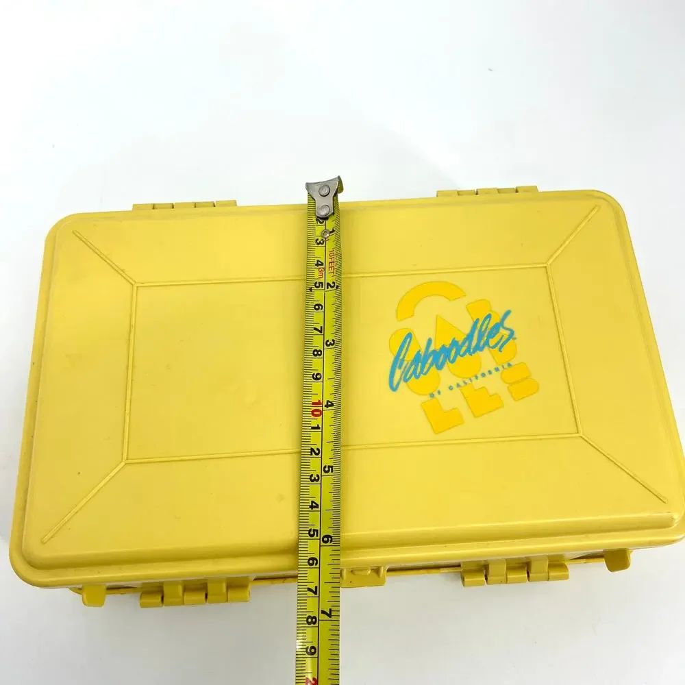 Vintage Caboodles Yellow Double Sided Make Up Accessories Jewelry Storage Case
